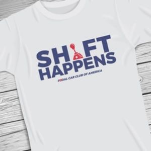 Shift Happens T-Shirt; Size Large.